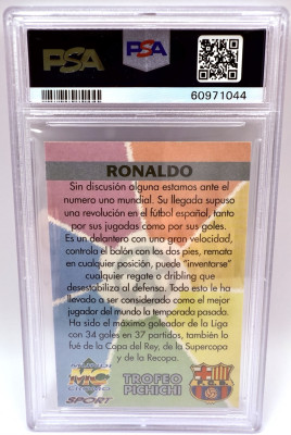 Karta Ronaldo Nazario, 1997 Mundi Cromo, PSA 6