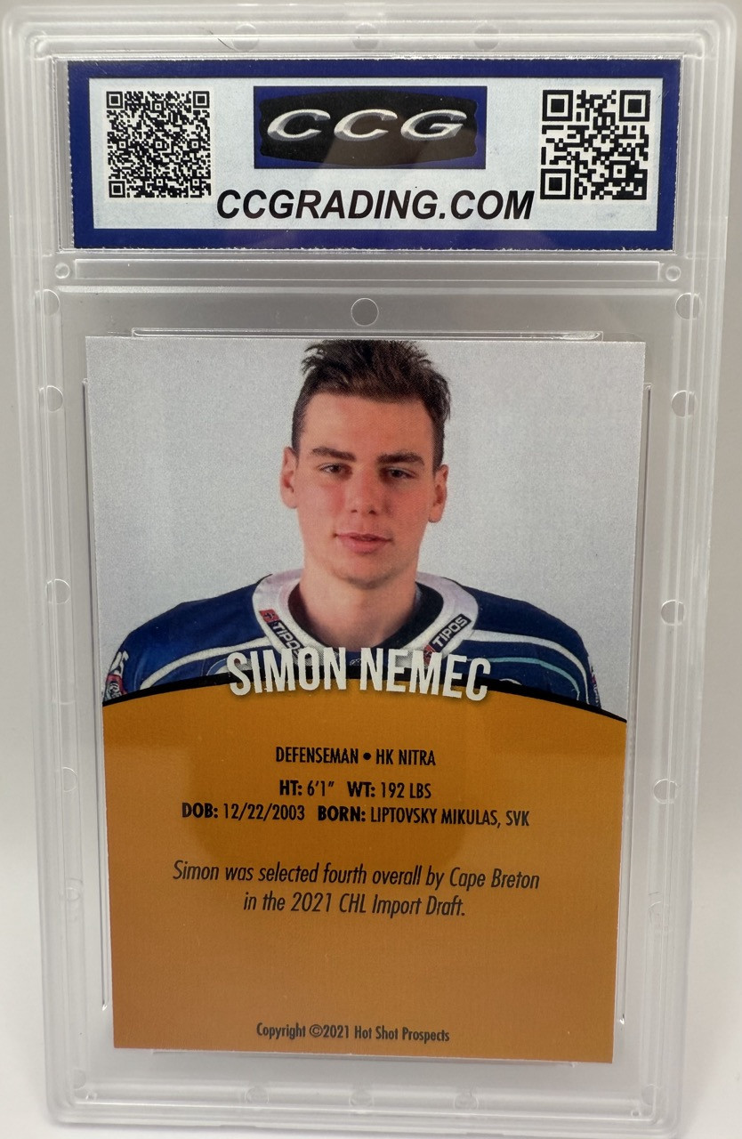 Šimon Nemec, 2021 Hot Shot Prospects, CCG 10