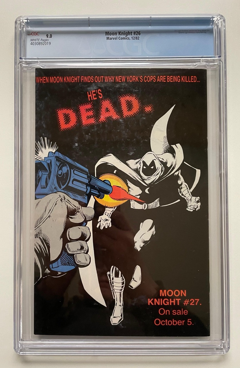 Komiks Moon Knight #26, Marvel Comics 1982, CGC 9.0
