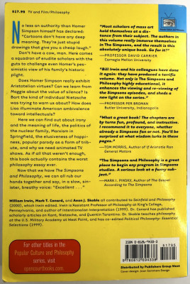 Simpsons and Philosophy: The D’oh! of Homer (2001) 1st print FN paperback