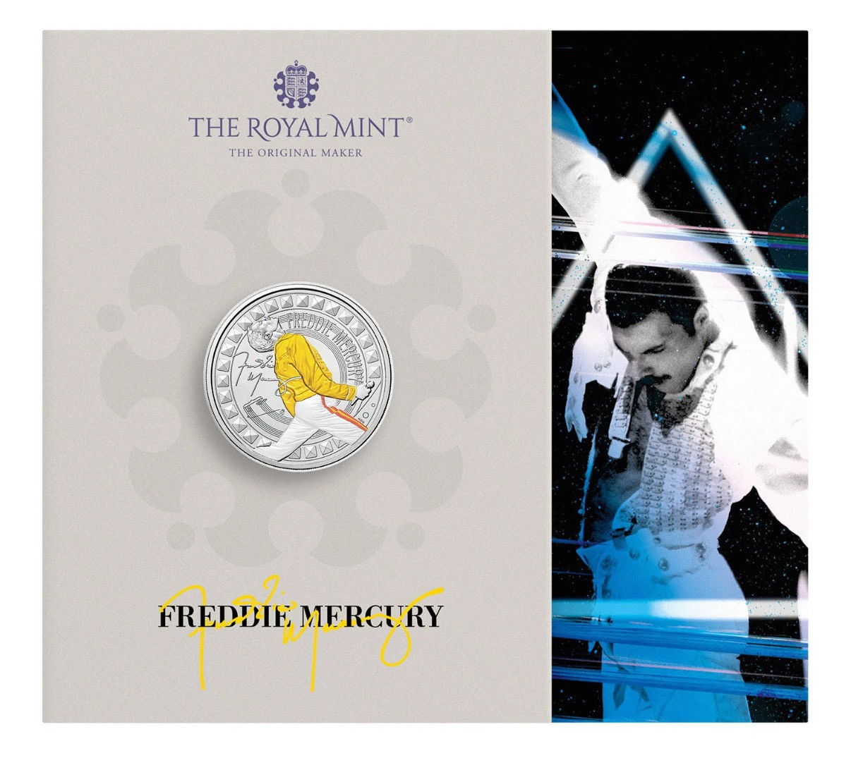 Freddie Mercury 2025 UK £5 Brilliant Uncirculated Colour Coin – Limitovaná edícia 12,500 ks