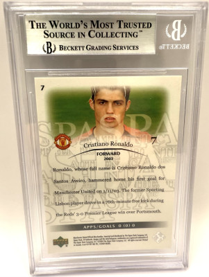 Karta Cristiano Ronaldo #37, 2004 Upper Deck SP Authentic, Beckett 8.5