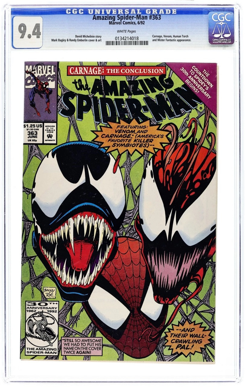 Amazing Spider-Man #363 (1992) – CGC 9.4 – Carnage uniesol J. Jonah Jamesona