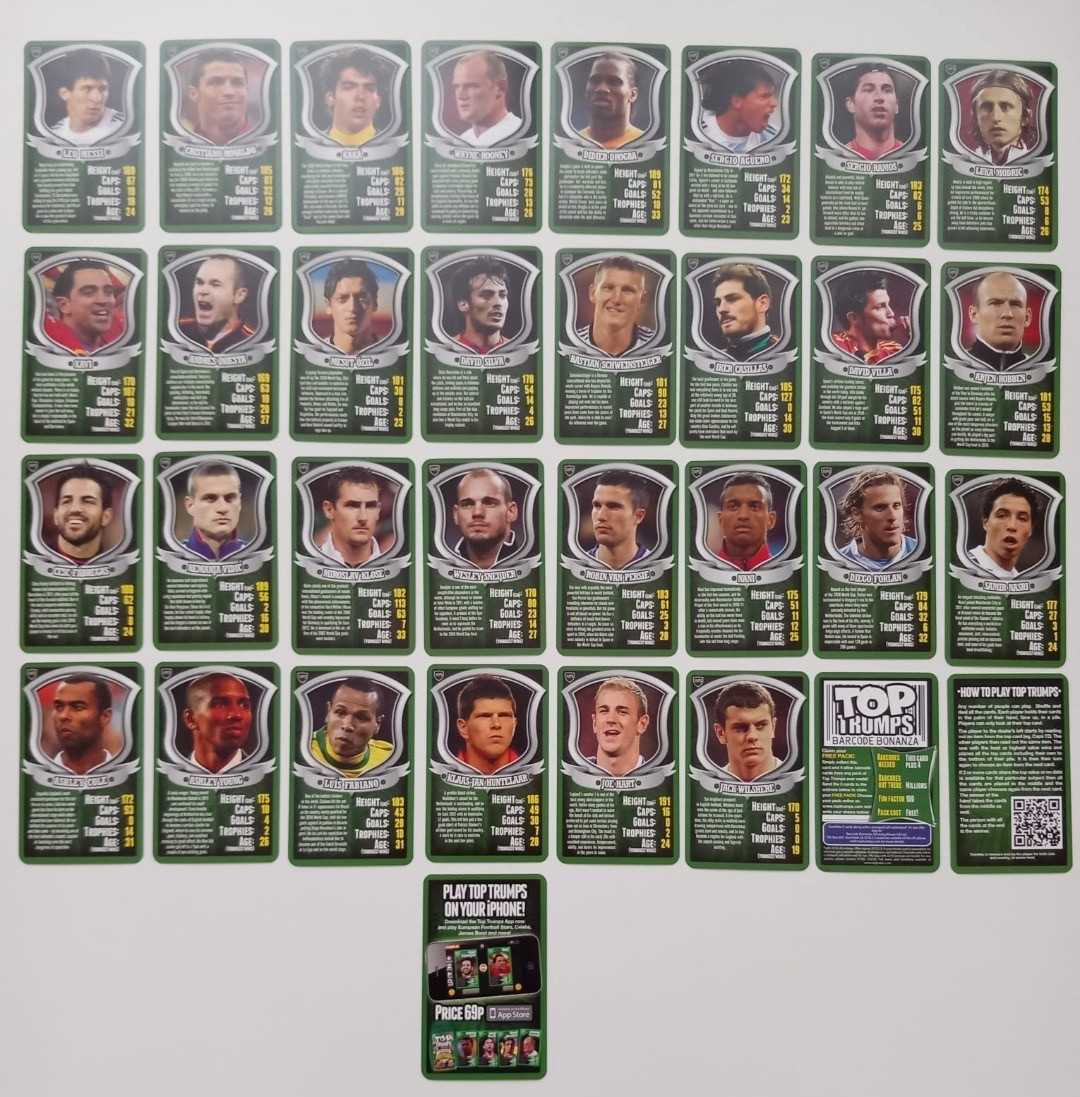 Balicek kariet TOP TRUMPS 2012 'WORLD FOOTBALL STARS'