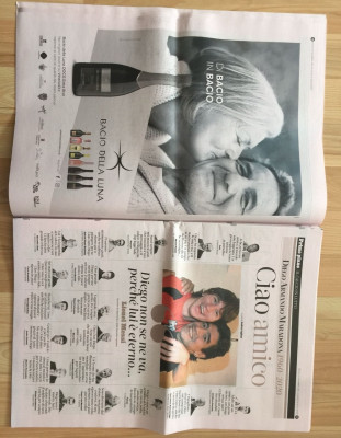 Maradona LA GAZZETTA DELLO SPORT- Odchod futbaloveho boha 2020
