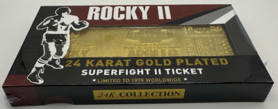 Rocky II 24k gold plated Superfight tiket-limitka 1979 kusov