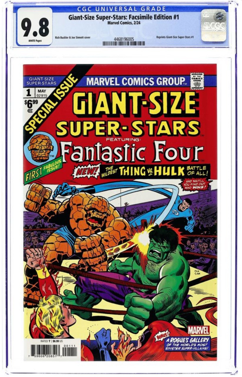Giant-Size Super-Stars Facsimile Edition #1 (2024) – CGC 9.8 – The Thing vs. Hulk v Madison Square Garden