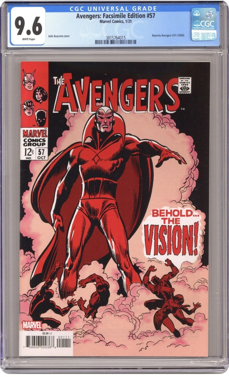 Avengers Facsimile Edition #57 (2022) – CGC 9.6 – Vision debut
