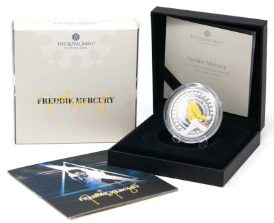 Freddie Mercury 2025 UK 1oz Silver Proof Colour Coin – Limitovaná edícia 4,500 ks