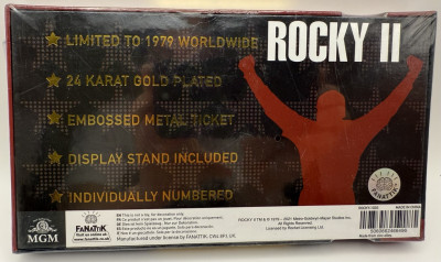Rocky II 24k gold plated Superfight tiket-limitka 1979 kusov