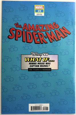 Amazing Spider-Man #29B, komiks (2022 7th Series, Marvel) – Disney100 Variant NM