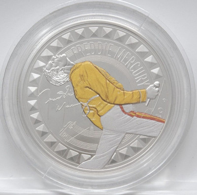 Freddie Mercury 2025 UK 1oz Silver Proof Colour Coin – Limitovaná edícia 4,500 ks