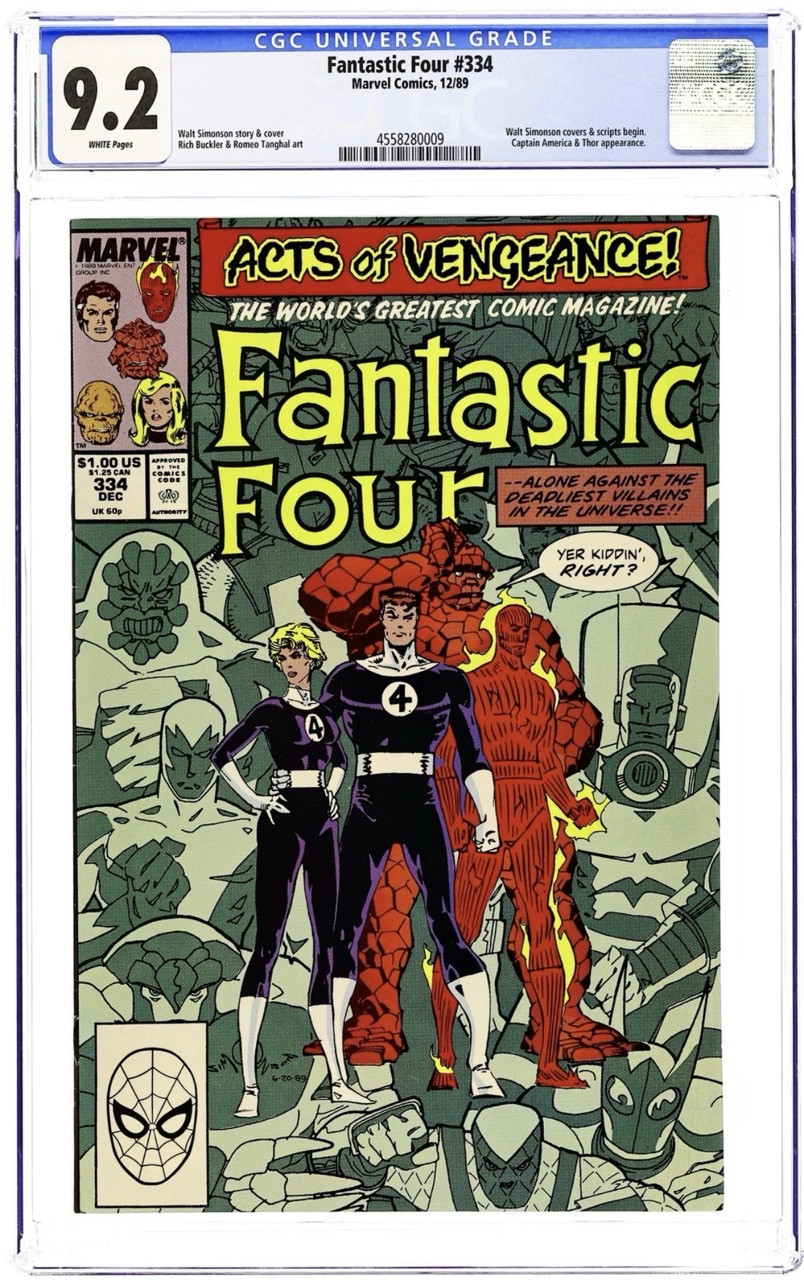 Fantastic Four #334 (1989) CGC 9.2 – Acts of Vengeance „Shadows of Alarm!“