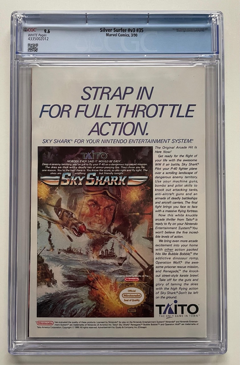 Komiks Silver Surfer #35, Thanos, Marvel 1990, CGC 9.6