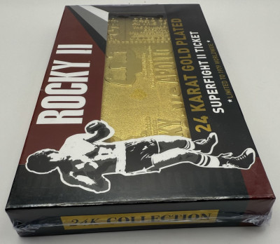 Rocky II 24k gold plated Superfight tiket-limitka 1979 kusov