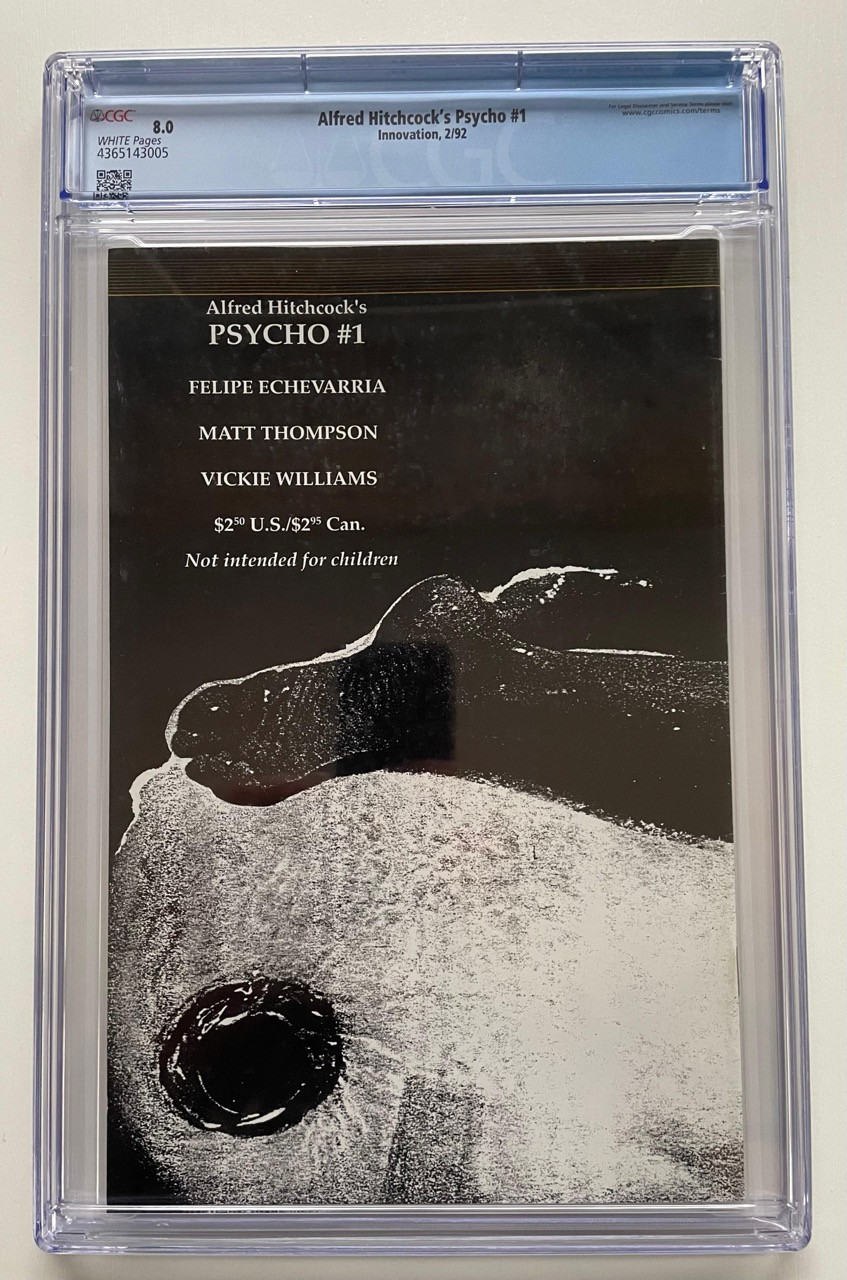 Komiks Psycho #1, Alfred Hitchcock, Innovation 1992, CGC 8.0