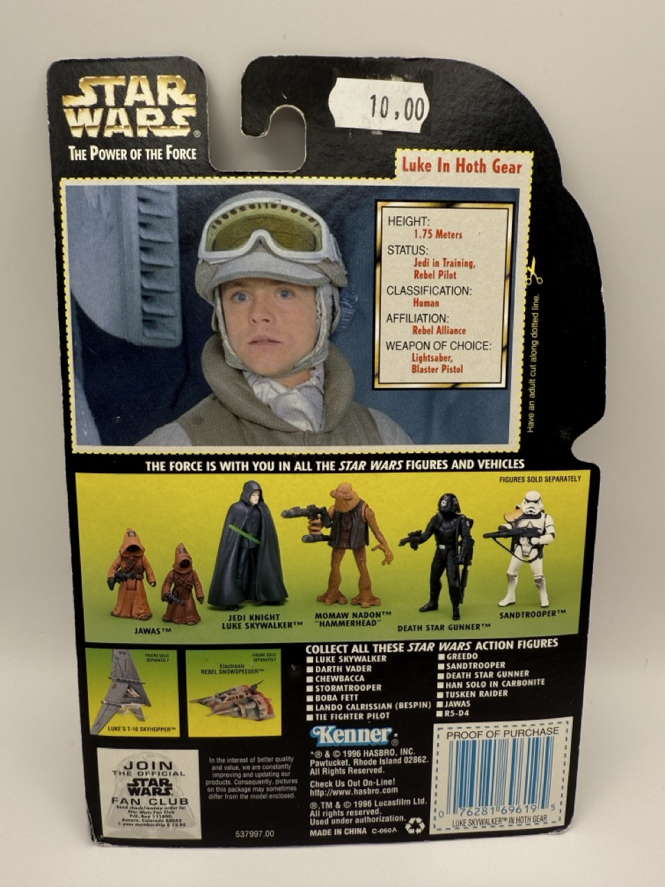 Figurka Luke Skywalker, Star Wars, rok vyroby 1996, Luke in Hoth Gear