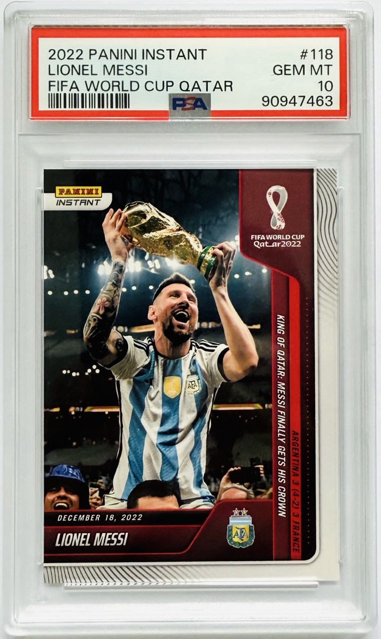 Karta Lionel Messi #118, Panini 2022, Qatar, PSA 10