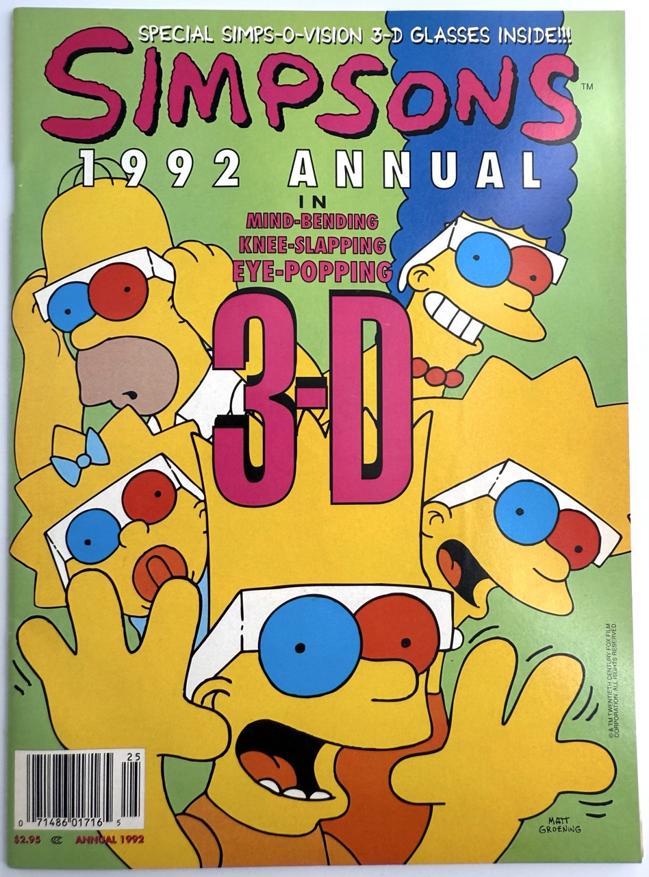 Simpsons 1992 Annual in 3-D #1 FN+ 1992 komiks
