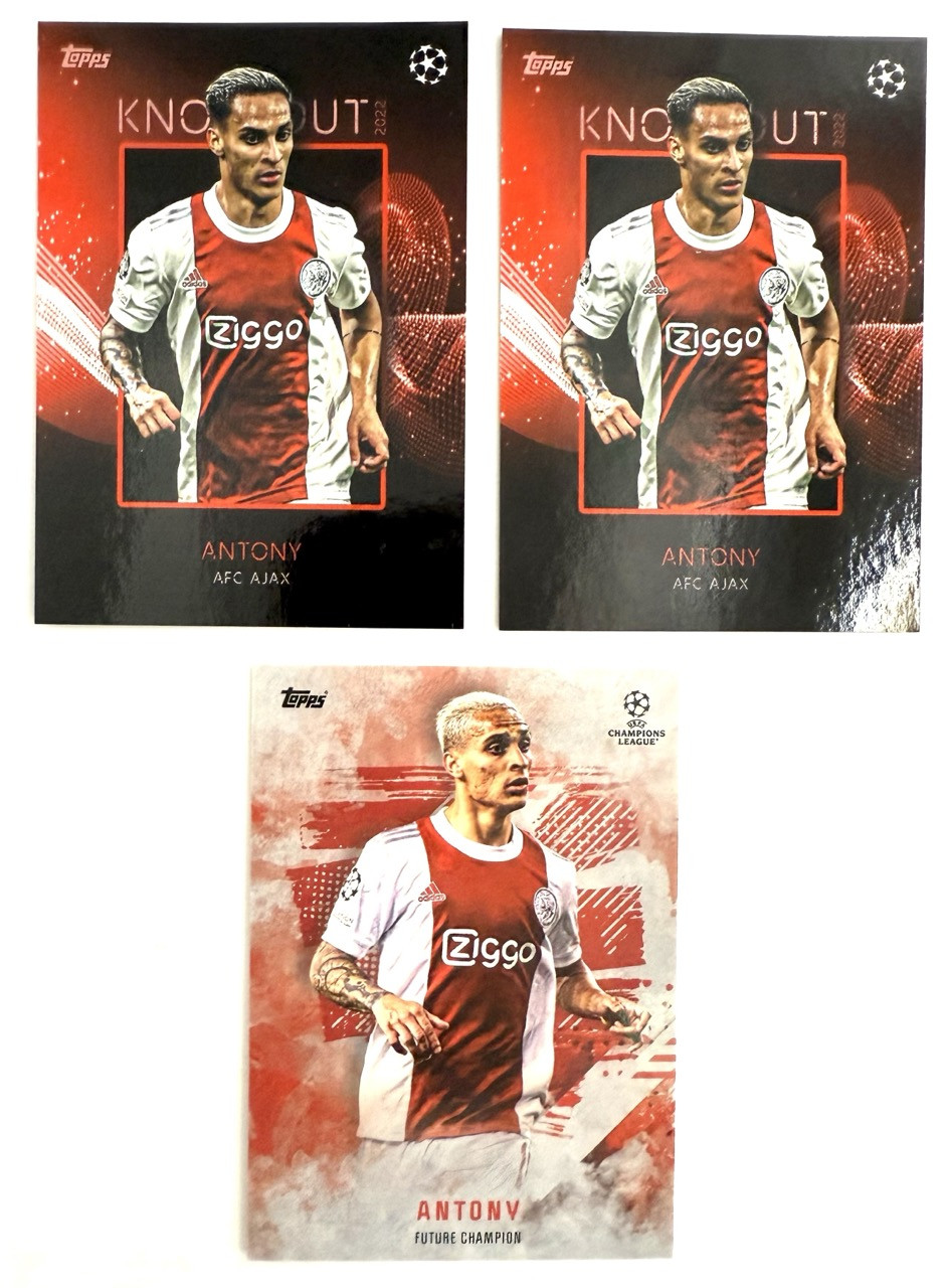 Antony 3x Topps raw karty Ajax 2021-22