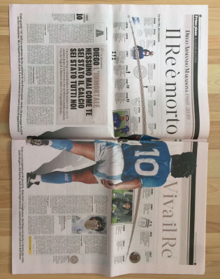 Maradona LA GAZZETTA DELLO SPORT- Odchod futbaloveho boha 2020
