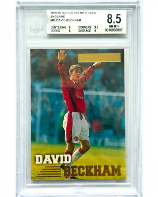 1996-97 Merlin Premier Gold England #92 – David Beckham (Beckett 8.5)