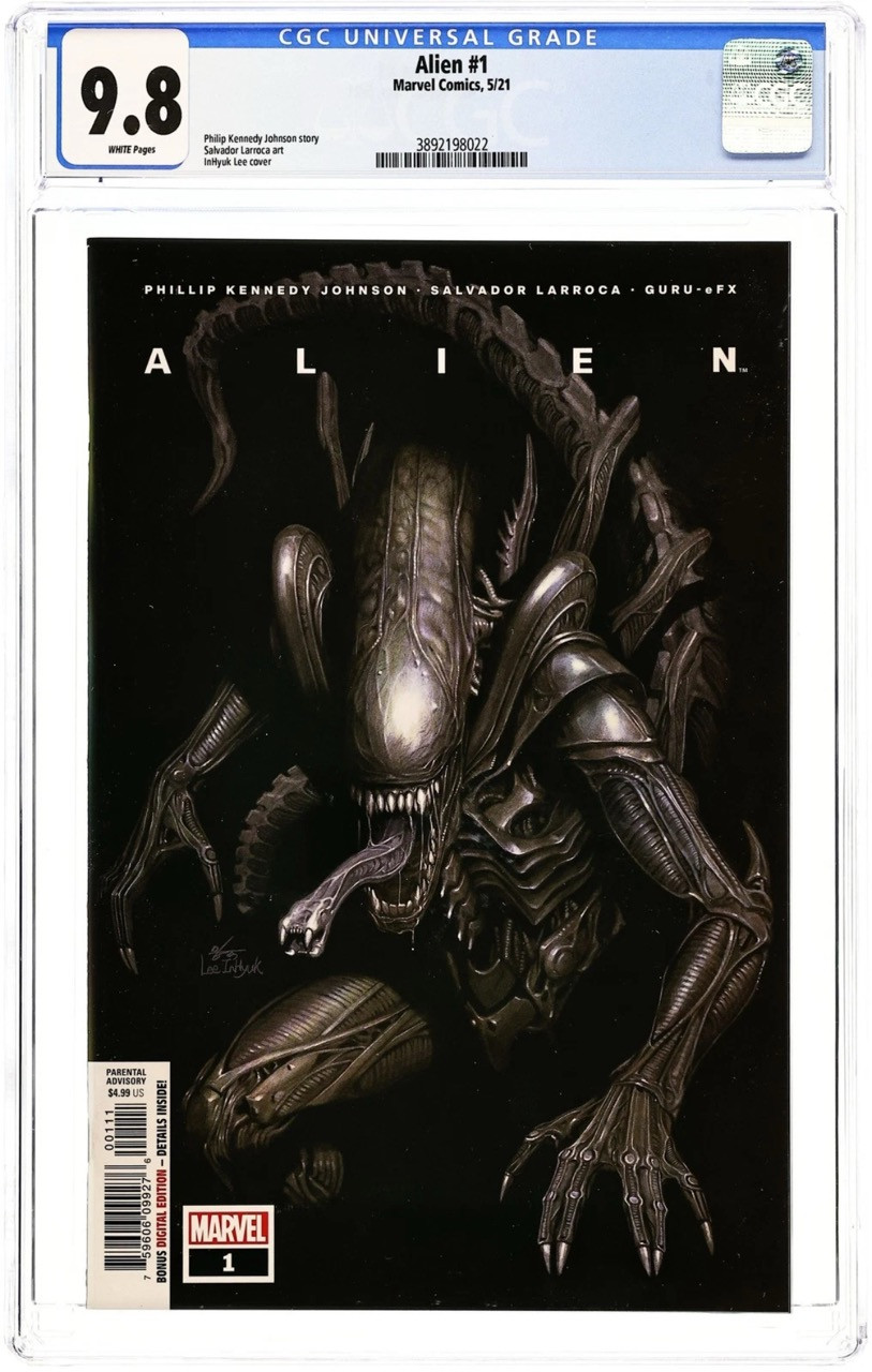 Alien (2021 1st Series) #1A – CGC 9.8 – Gabriel Cruz vs. nový xenomorph na Epsilon Station