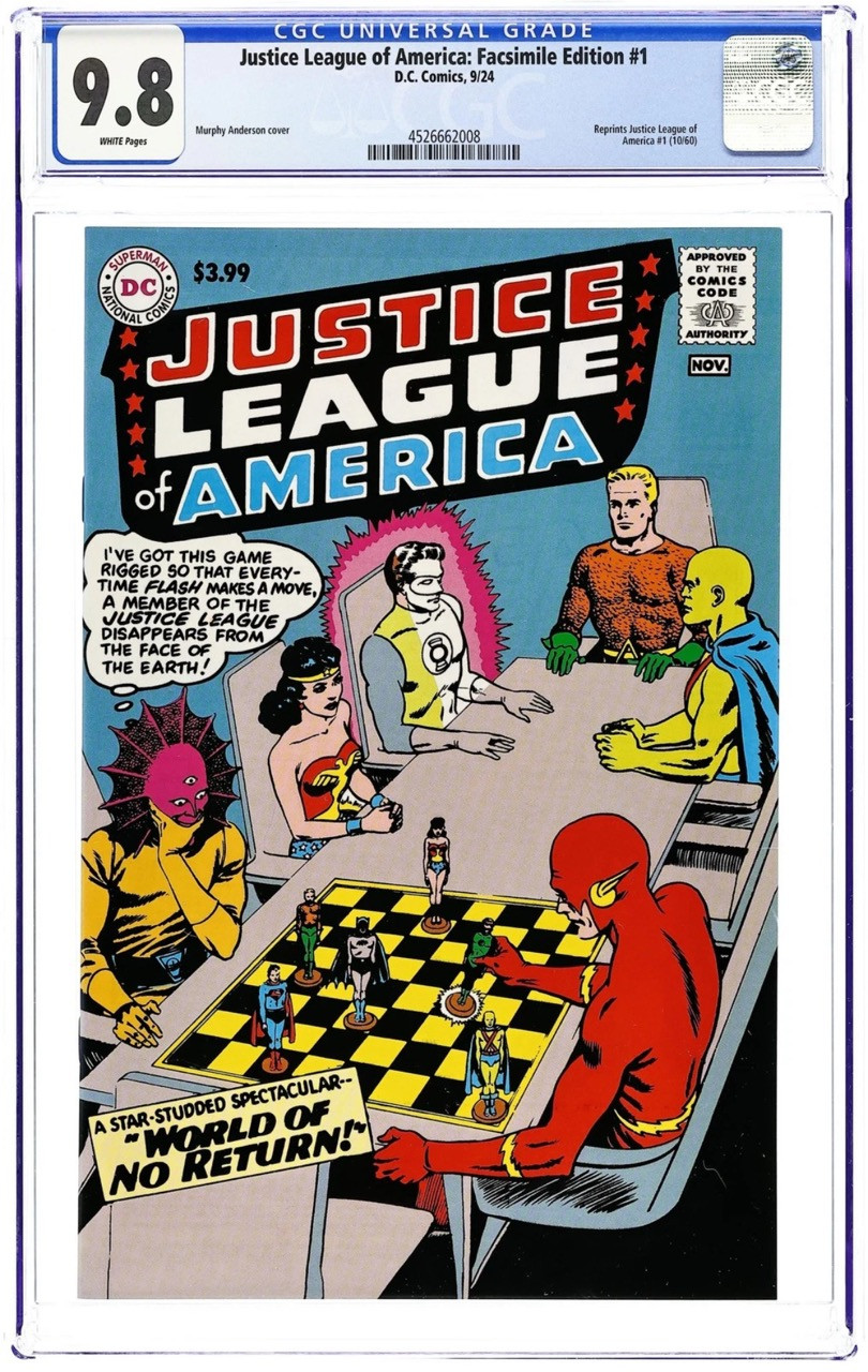 Justice League of America Facsimile Edition #1A (2020) – CGC 9.8 – Despero vs. JLA na šachovnici