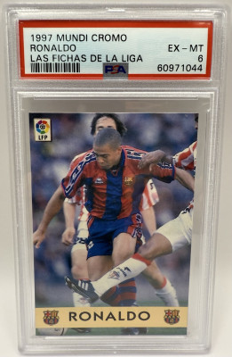 Karta Ronaldo Nazario, 1997 Mundi Cromo, PSA 6