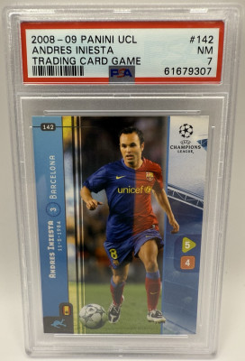 Karta Andres Iniesta, 2008-09 Panini UCL, PSA 7