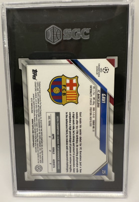 Rookie karta Gavi #25, 2021-22 Topps Chrom UCL, SGC 10