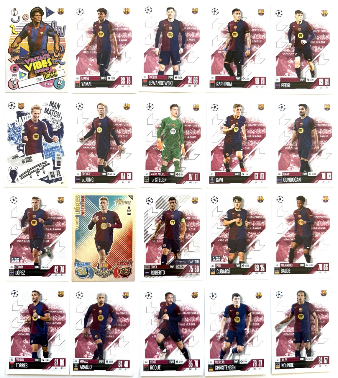 Match Attax Barcelona 2024/25 + Lineker 20 karticiek