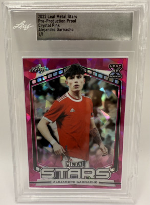 Rookie Alejandro Garnacho, Leaf 2022, Crystal Pink, 1/1