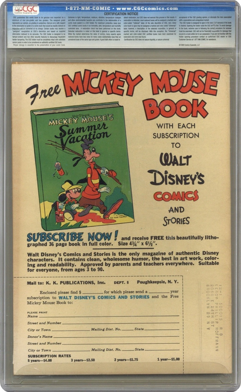 Komiks Walt Disney's Comics and Stories #131, rok vydania 1951, CGC 6.5