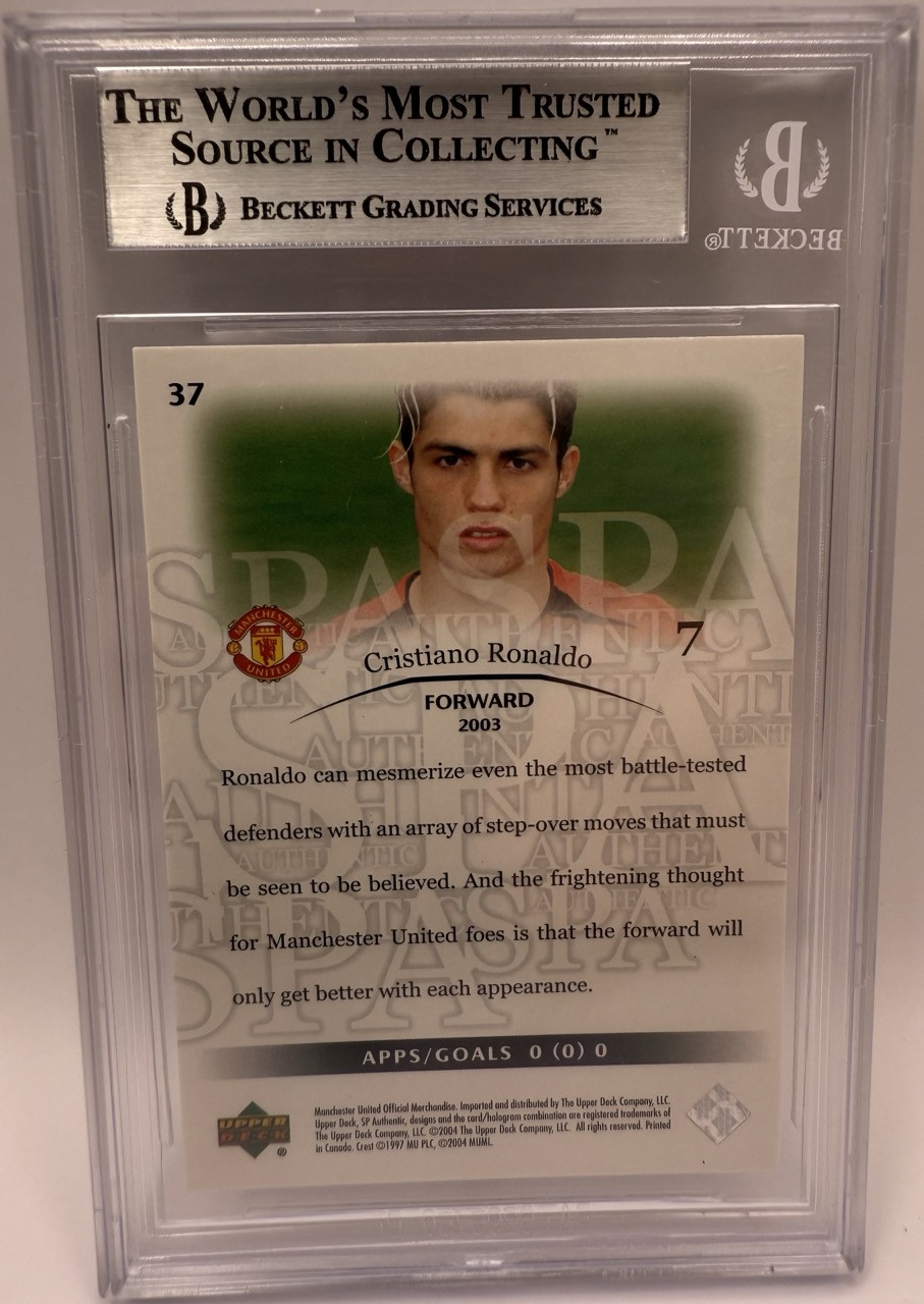 Karta Cristiano Ronaldo #37, 2004 Upper Deck SP Authentic, Beckett 8.5