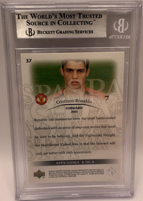 Karta Cristiano Ronaldo #37, 2004 Upper Deck SP Authentic, Beckett 8.5