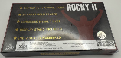 Rocky II 24k gold plated Superfight tiket-limitka 1979 kusov
