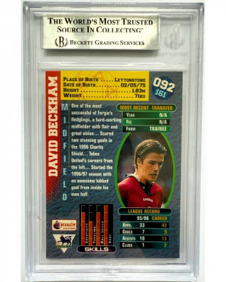 1996-97 Merlin Premier Gold England #92 – David Beckham (Beckett 8.5)